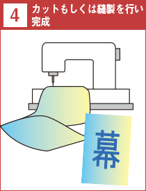 4.カットもしくは縫製を行い完成