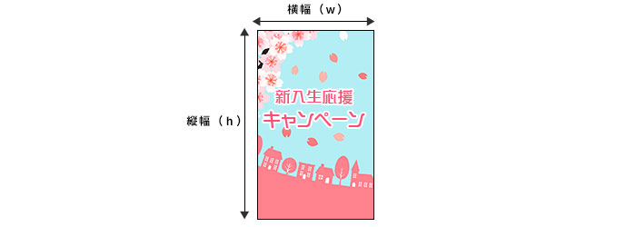 店頭幕のサンプルサイズ