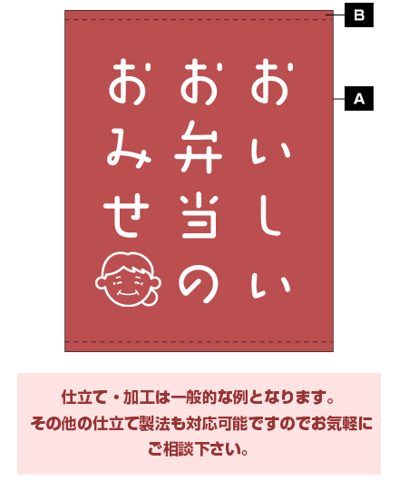 仕立て・加工は一般的な例となります。その他の仕立て製法も対応可能ですのでお気軽にご相談下さい。